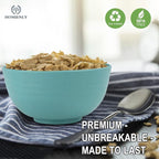 Homienly Plastic Bowls Alternative, Unbreakable Wheat Straw Cereal Bowls 8 PCS - Microwave & Dishwasher Safe Bowl for Cereal, Snack, Rice, Salad, Soup Bowls for Kitchen, Camping, Party(Muliti,26 OZ)
