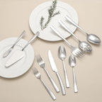 Large Hostess Serving Utensils Set, Stainless Steel Heavy Duty Hammered Serving spoons, Slotted Spoons, Serving Fork, Cake Server, Butter Knife, Dishwasher Safe（Silver）