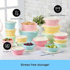 Tupperware Heritage Collection 36 Piece Food Storage Container Set in Vintage Colors- Dishwasher Safe & BPA Free - (18 containers + 18 lids)