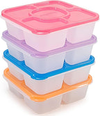 Caperci Original Lunchable Snack Containers - Bento Snack Boxes with 5-Compartment, Reusable Food Containers for School, Work and Travel, BPA-Free, Set of 4 (Classic)