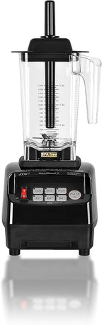 OmniBlend Omni-Q Commercial Blender with Full Sound Enclosure Shield, Quiet Heavy Duty 3-Speed, Self-Cleaning, Includes Multifunctional 2-in-1 Wet Dry Blades, 1.5 Liter Jar (Black)
