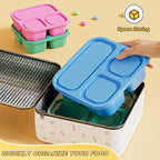 6 Pcs Snack Box Container Set, Reusable 3&4 Compartment Meal Prep Snack Containers for Adults Kids Toddler, BPA-Free Divided Lunchable Container for School, Work and Travel (Multicolor)