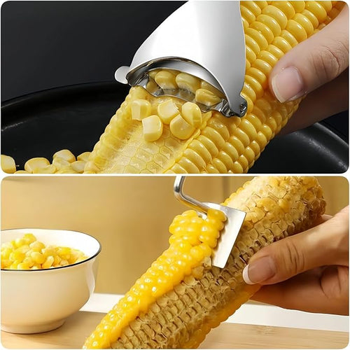 3 Pcs Upgraded Stainless Steel Corn Kitchen Tool set Corn Peeler, Corn Stripper and Corn Holder, The Ideal Gadget for Corn on the Cob in 3 Seconds BCMON