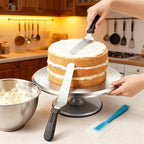 12 Inch Aluminium Rotating Cake Stand Turntable, Cake Decorating Kit Supplies with Icing Piping Tips, Frosting Spatulas, Pastry Bags, Scrapers and Other Cake Decorating Tools (85Pcs)
