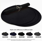 FunWheat Round Braided Placemats Set of 6 Place mats for Dining Tables Woven Heat Resistant Table Mats 15 inch (Black,6pcs)
