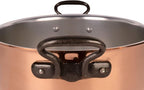 Cuisine Romefort | Tinned copper soup pot with higher walls, 6.3 qt | traditional stockpot made of solid copper with cast iron handles and copper lid | stewpot from France ideal for soups and stews