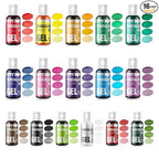 Gel Food Coloring Set - 16 Colors Concentrated Vibrant Edible Food Grade Dye for Baking, Cake, Cookie Decorating, Fondant, Icing, Frosting, Macaron, DIY Crafts - 10.82 fl.oz (20ml/Bottle)