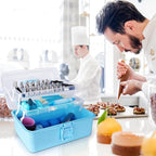 13 Inch Cake Decorating Storage Case, Suitable for Storing Baking Supplies (NOT INCLUDED), Blue