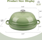 Enameled Oval Cast Iron Dutch Oven Pot with Lid, Bread Dutch Oven for Sourdough Bread Baking, 6QT, Pistachio Green