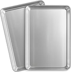 JoyTable Aluminum Baking Sheet Set, 2 Pack Half Sheet Pan, Commercial Quality Cookie Sheets for Baking or Roasting Non-Stick, 18 x 13 Inch Warp Resistant Aluminum Baking Pan