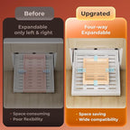 1 Pack Pull Out Cabinet Organizer, Slide Out Drawer Expandable Width (12"-19") and Depth (17"-23") With 3 Slides, Fixed with Adhesive Film and Nail for Cabinets in Kitchen, Pantry or Bathroom