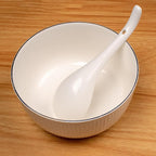 Soup Spoons Set of 8, Ceramic Chinese Soup Spoon, Asian Soup Spoons, White Japanese Spoon Large for Ramen Pho Wonton Dumpling Miso, Deep Oval Hook Design (8 pcs-6.7 inch)
