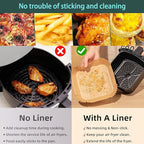 parchment paper for air fryer, 6.3inch square air fryer liners disposable,125PCS Non-stick parchment paper sheets for 3-5QT airfryer liners, Baking, Roasting Microwave