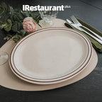 Stoneware Narrow Rim Commercial Grade Dinnerware (Brown Speckle, Platter 9.5" x 7.25")