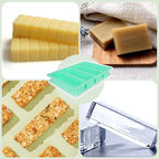 2Pack Butter Silicone Mold Tray with Lid, Non-Stick Butter Mold Tray for Homemade Butter Fits Standard Butter Stick Size, Ideal for Soap Bar, Energy Bar, Cake, Chocolate