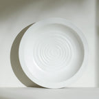 Stone Lain Orbit 24-Piece Dinnerware Set Stoneware, Plates and Bowls Set, Pasta Bowls, Microwave and Dishwasher Safe, Dish Set for 8, White