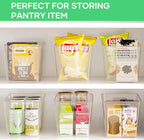 12 Pack Clear Plastic Storage Bins, 11" Large Pantry Organizer Bins with Handles, Plastic Containers for Refrigerator,BPA-Free Perfect for Kitchen,Fridge,Cabinet,Pantry,Bathroom,Closet Organization