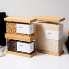 APT 1101 Bamboo Food Dispenser | Kitchen Organizers and Storage | Airtight Pantry Organizers and Storage Container | Cereal, Rice, Flour, Snack Storage (2, Large)