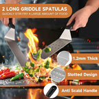 Griddle Accessories Kit, 27Pcs Grilling Accessories Set for Blackstone and Camp Chef, Flat Top Griddle Accessories Set with Scraper, Enlarged Spatulas, Basting Cover for BBQ