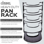 Cuisinel Heavy Duty Pots and Pans Organizer Rack - 12.2"-Inch Tall - 5 Tier Rack - Holds 50 LB - Cast Iron Skillets, Griddles, Shallow Cookware - Space Saving Kitchen Storage - No Assembly Required