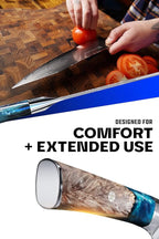 Dalstrong Chef Knife - 9.5 inch - Valhalla Series - 9CR18MOV HC Steel Kitchen Knife - White Resin & Wood Handle - Razor Sharp Chef's Knife - Kitchen Knife - Professional Cooking - w/Leather Sheath