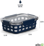 Ello Duraglass 3.4 Cup Meal Prep Sets 6Pc, 3 Pack Set- Glass Food Storage Container with Silicone Sleeve and Airtight BPA-Free Plastic Lids, Dishwasher, Microwave, and Freezer Safe, Berry