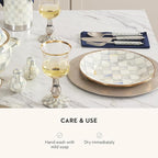 MACKENZIE-CHILDS Supper Club 3-Piece Place Setting, Fork, Spoon, and Knife Dinner Flatware Set, Gray-and-White Sterling Check