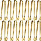 Gejoy 12 Pieces Mini Tongs Small Serving Tongs Stainless Steel Mini for Sugar Charcuterie Board Appetizers Dessert Serving Food Tiny Party Danish Candy supplie