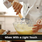 Danish Dough Whisk for Making Bread and Baking, Long Wooden Handle
