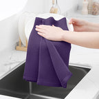Homaxy 100% Cotton Waffle Weave Kitchen Dish Towels, Ultra Soft Absorbent Quick Drying Cleaning Towel, 13 x 28 Inches, 6-Pack, Eggplant
