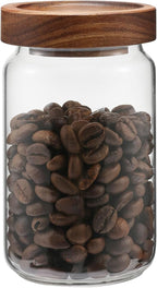 Small Glass Jar with Lids Thicken Glass Coffee Storage Canister Borosilicate Glass Food Containers Bottle for Spice Ground Nut Pasta Sugar Candy Tea (6.7oz（200ml)-1 PACK