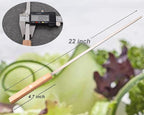 22-Inch Large Metal Barbecue Skewers,HONSHEN Heavy Stainless Steel 3/8 Inch Wide Blade with Hardwood Handle Long Flat BBQ Skewers for Grilling Meat,Chicken,Shrimp,Vegetables-Set of 12 (22 INCH)