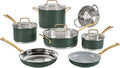 Cuisinart Cookware Set, 11 Piece Stainless Steel Cookware Pots and Pans, Home and Kitchen Durable Stainless Steel for Everyday Cooking, Matte Thyme, MT89G-11 by Cuisinart