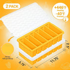 1/2 Cup Silicone Freezer Molds with Lid, 2-Pack Silicone Freezer Trays for Soup, Sauce & Broth – Meal Prep Containers, Large Ice Cube Tray, Oven & Dishwasher Safe