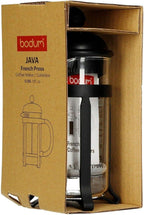 Bodum 12oz Java French Press Coffee Maker, High-Heat Borosilicate Glass, Black - Made in Portugal
