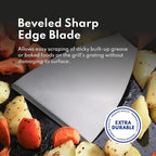 New Star Foodservice 38323 Plastic Handle Slant Edge Grill Scrapers, 4 by 8.5-Inch, Black
