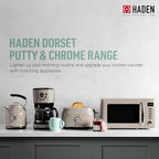 Haden 12 Cup Programmable Drip Coffee Maker Coffee Machine Bundled with Dorset 4 Slice Wide Slot Stainless Steel Toaster, Putty & Chrome