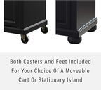 Crosley Furniture Alexandria Granite Top Rolling Kitchen Island Storage Cart, Microwave Stand, Spice Rack, Black