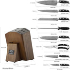 Damascus Knife Set with Block – 9-Piece VG10 67-Layer High Carbon Steel Kitchen Knives, Triple-Riveted Pakkawood Handles, Chef, Santoku, Utility, Bread & Paring Knives, Sharpener & Shears