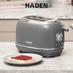 Haden Chelsea 2 Slice Wide Slot Toaster with Adjustable Browning Control, Grey & Chrome