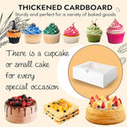 JCD 16 Pcs Cake and Cupcake Combo Bento Boxes with Clear Lid and 8 Cupcake Holes for Vanlentine Wedding Birthday Party Bakery Baking Supplies (1+8/16Pcs)