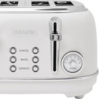 Haden Chelsea 4 Slice Wide Slot Toaster with Adjustable Browning Control, Ivory & Chrome