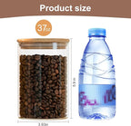 Liuruiyu Glass Food Storage Jars 6-Pack 37oz - 4x6 in-Clear Glass Food Canisters with Bamboo Lid Airtight For Serving Tea, Coffee, Flour, Sugar, Candy, Cookie, Spice and More (Circular)