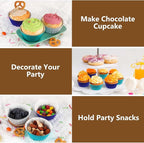 Gifbera White Foil Cupcake Liners Mini Size Muffin Baking Cups 300 Count