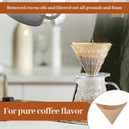 100 Pcs Pre-Folded Unbleached Coffee Filters, Brown Square Disposable Paper Pour Over Coffee Filter, 5-13 Cups Drip Percolator Coffee Filters, Filter for Pour-Over Coffee Makers Home Office