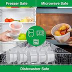 Deli Food Containers with Lids 16 oz-20 Pack Meal Prep Containers Food Storage Containers with Lids Stackable, Leakproof, BPA Free, Microwave Dishwasher Freezer Safe for Takeout Meal