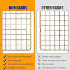 2PCS Cooling Racks for Cooking and Baking - 10" x 16"Heavy Duty Stainless Steel Wire Rack for Baking, Grilling, Roasting - Oven & Dishwasher Safe - Fits Half Sheet Pan（Gold）