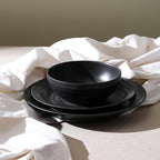 Stone Lain Orbit 4-Piece Salad Plate Set Stoneware, Charcoal