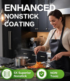 Non Stick Frying Pans with Lids, 10 Inch Fry Pan, Hybrid Large Frying Pan with Lid, Nonstick Skillet Stainless Steel, Dishwasher & Oven-Safe, Induction Compatible Cooking Pan