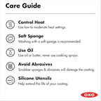 OXO Agility Series 9.5" and 11” Frying Pan Skillet Set, Ceramic Nonstick Cookware PFAS-Free Induction Suitable Quick Even Heating, Stainless Steel Handle, Chip-Free Rims Dishwasher and Oven Safe Black